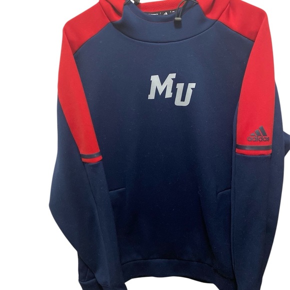 Adidas XL Blue and Red Hoodie with Sporty Accents - Picture 2 of 5